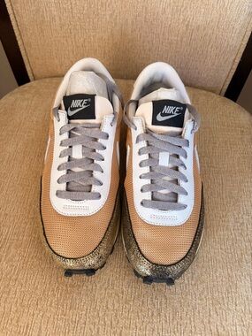 Nike Tan, White & Gray Retro-Style Women’s Sneakers
